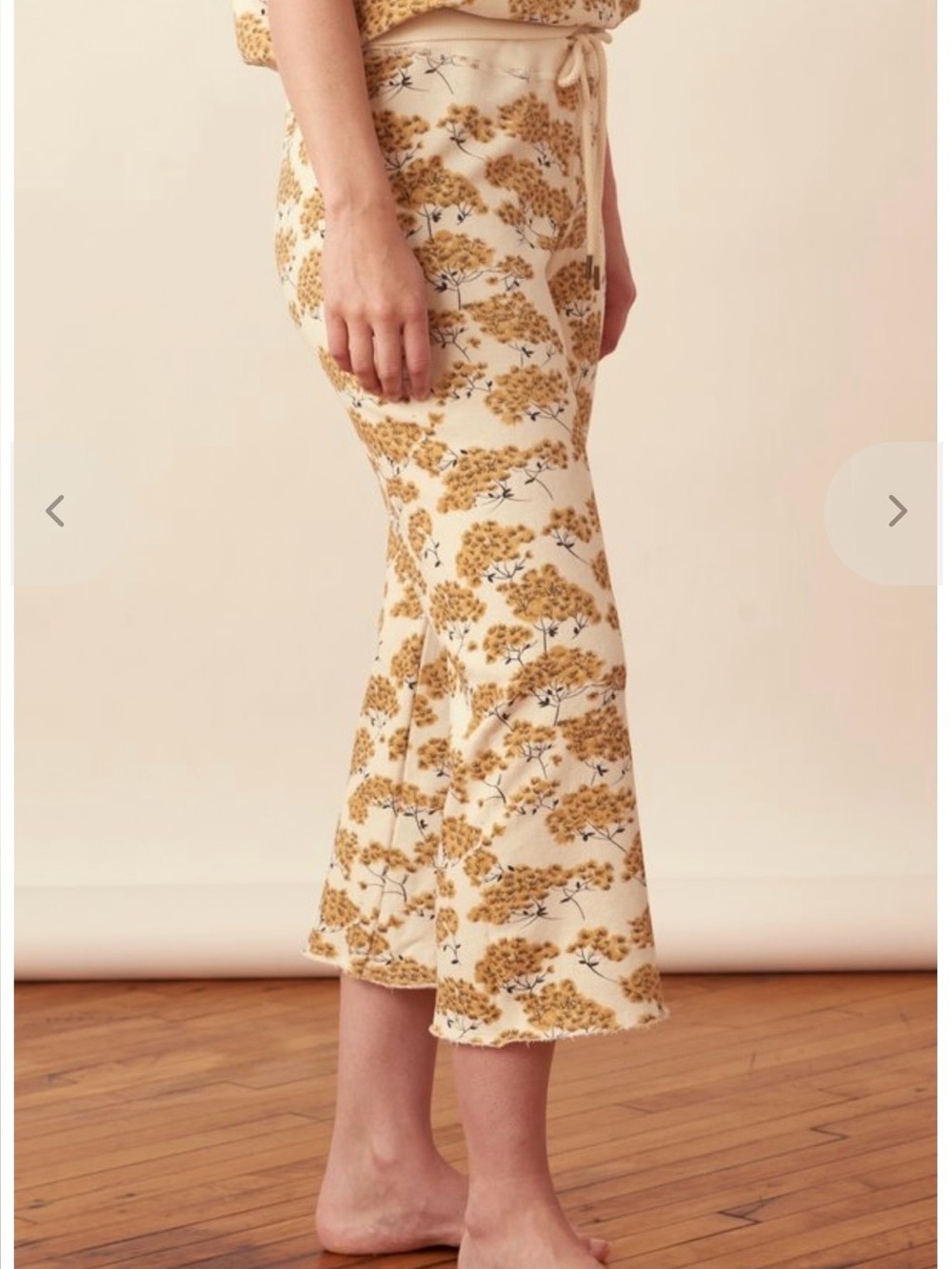 The Great Chamomile Floral Wide Legged Cropped Sweats
